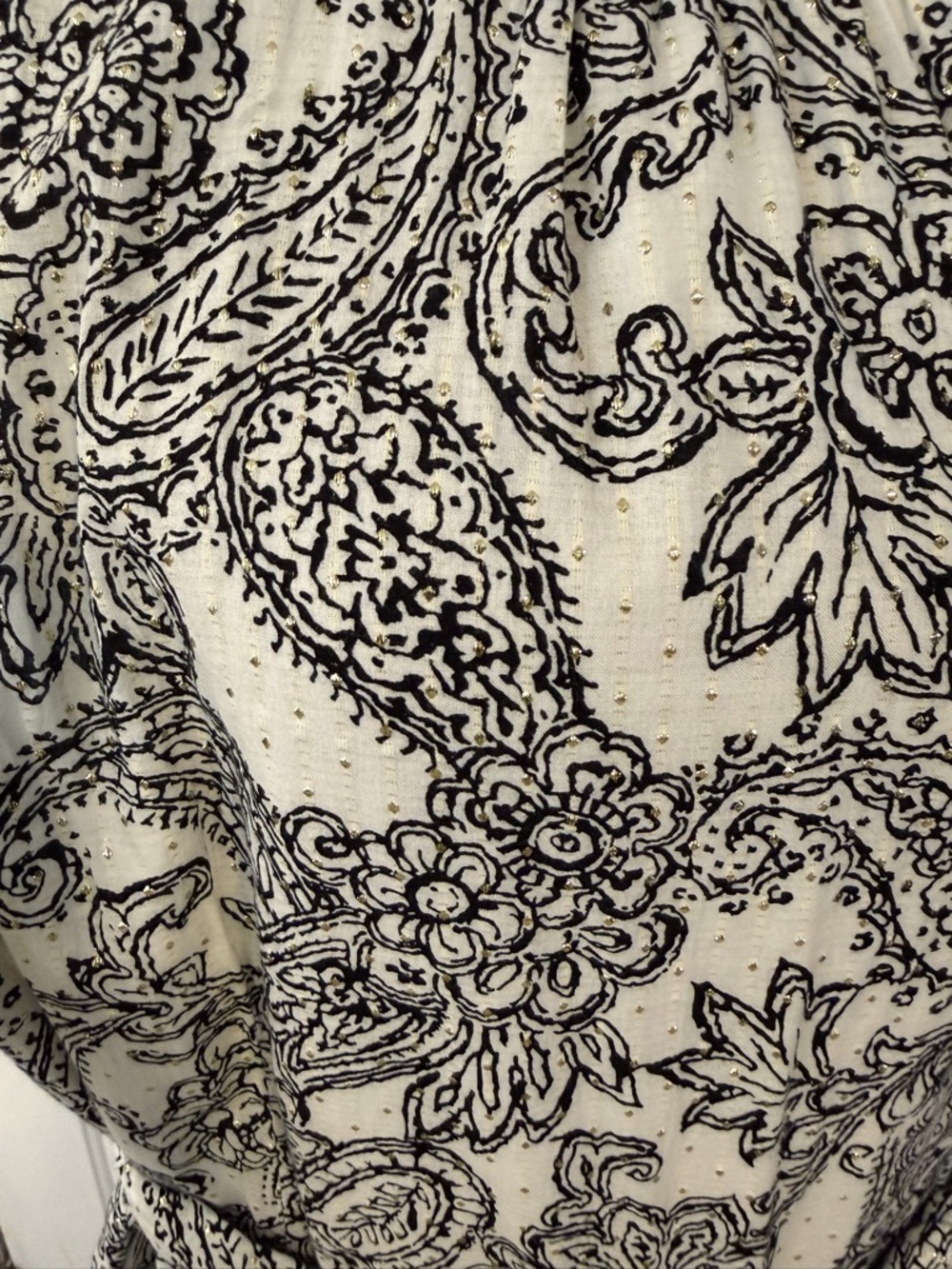 Talbots Black and White Paisley-Print Sleeveless Midi Dress - Picture 7 of 7